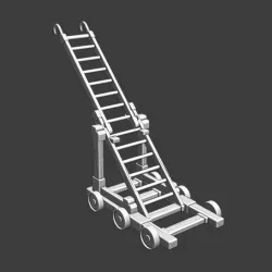 Medieval large siege ladder, foldable