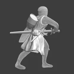 Medieval Squire drawing his sword