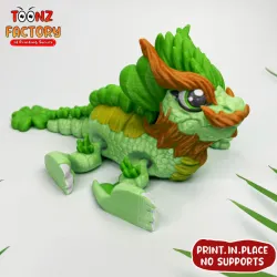 PRINT-IN-PLACE FLEXI CLOVER LEAF DRAGON ARTICULATED
