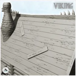 Viking log building with access stairs and fireplace (14) - North Northern Norse Nordic Saga 28mm 15mm