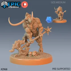 Wereboar Set / Man Boar Hybrid / Evil Horned Humanoid / Bulky Shapechanger / Pig Warrior / Forest Encounter