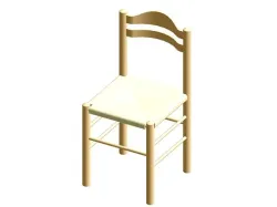 Wooden chair, seatting of straw