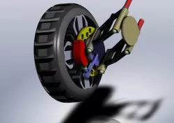 A-arm suspension and wheel assembly