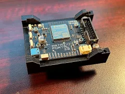 A din rail mount for an Adafruit Matrix Portal S3
