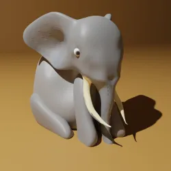 Cartoon Elephant Sitting down