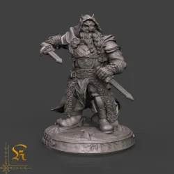 Dwarven Rogue masked & unmasked (28mm & 32mm & 75mm)