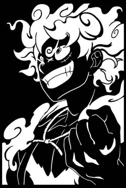 Monkey D. Luffy gear 5 stencil 5