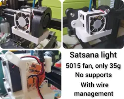 Satsana light 5015, only 35g, for ender 3 (with wire management compartment) + cr touch mount