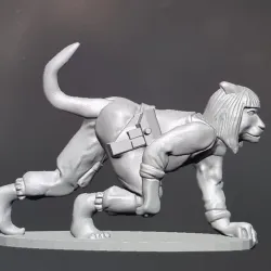 SCI Fi Space Cats Kzin ti inspired Giant Felines with guns. 20mm 1/72 Elhiem