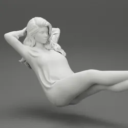 Sexy girl  sitting on a chair with her legs on the table