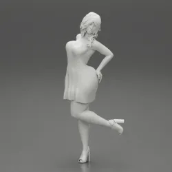Sexy young girl standing on a lifting leg