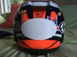 Arai Helmet, Corsair-X, rear logo cover, Armor of God Shield / Sword / Cross