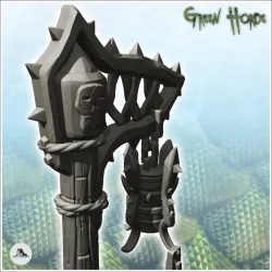 Chaos ornament with skull and wooden posts (8) - Ork Green Horde Fantasy Beast Chaos Demon Ogre