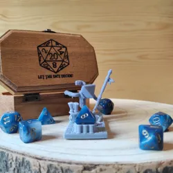 Dice Keepers - D8 Monk miniature & polyhedral dice stand