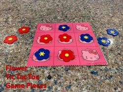 Flower Shaped Tic Tac Toe Pieces