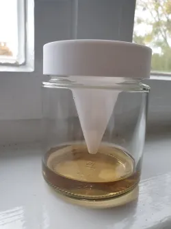 Fruit fly trap for honey jar