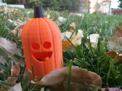Happy Tea Light Pumpkin with seperate Stem