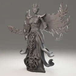 High Queen of the Sun Elves - 32mm and 75mm scale