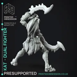 Kat - Monster Hunter - Mixed wepons -  PRESUPPORTED - Illustrated and Stats - 32mm scale