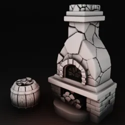 Medieval bakery with interior