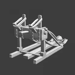 Medieval spring powered catapult