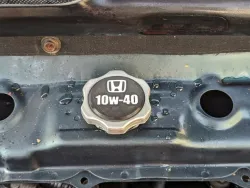 Oil filler cap label for PP1 Beat kei car and Acty kei truck