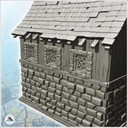 Potions and remedies store with sign, window and fireplace (15) - Medieval Gothic Feudal Old Archaic Saga 28mm 15mm