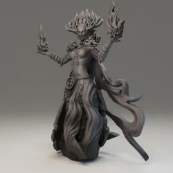 Sun Elf Fire Sorceress - 32mm and 75mm scale