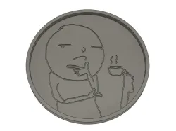 Thinking Foot meme coaster