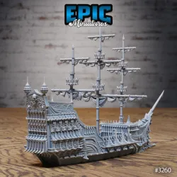 Ghost Ship Flying Dutchman / Corsair Sailing / Cursed Pirate Crew / Ocean War Boat / Sea Warship