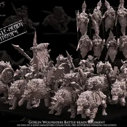 Goblin Wolfriders Battle-Ready regiment (10 mounted Goblins)