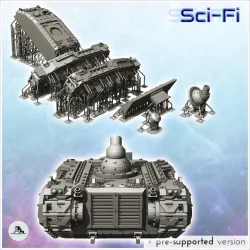 Imperial Raptor tank with front blade (mortar version) (9) - Future Sci-Fi SF Post apocalyptic Tabletop Scifi Wargaming Planetary exploration RPG Terrain