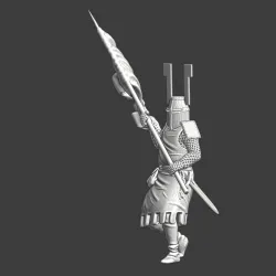 Medieval Teutonic Order Knight with banner