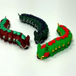 MRRF 2023 Dragon Leaf Caterpillar (fully articulated and print in place)
