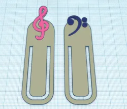 Music Bookmarks - Treble and Bass Clefs