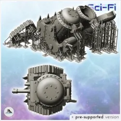 Ork tank with cannon and triangular tracks (20) - Future Sci-Fi SF Post apocalyptic Tabletop Scifi Wargaming Planetary exploration RPG Terrain
