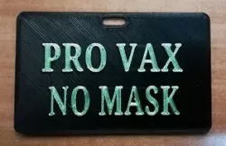 pro vax no mask badge