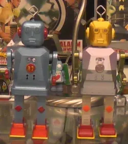 Robot R7 walking "flashy Jim 1950's Robot"