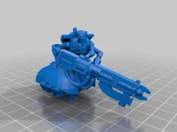space skeleton robot warrior with cannon