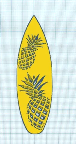 Surf up wall art  is a surf board with a nice pineapples design