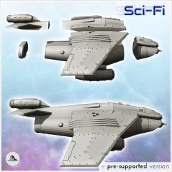 Voidstalker dropship spaceship (2) - Future Sci-Fi SF Post apocalyptic Tabletop Scifi Wargaming Planetary exploration RPG Terrain