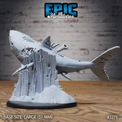 Zombie Shark Wounded / Undead Water Predator / Evil Swimmer / Ancient Underwater Beast / Sea & Ocean Encounter