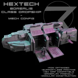 HEXTECH - Borealis Class Dropship - Standard Config (Battletech Compatible Hex Terrain)