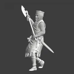 Medieval crusader with great axe