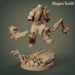 Mountain orc warrior with sword and flail – MG20.4