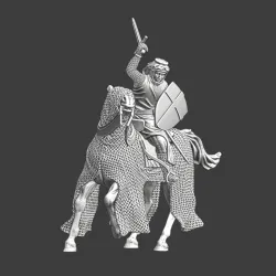 Mounted Hospitaller knight - Fighting with sword