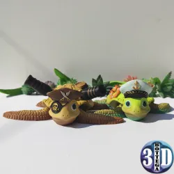 Sailor and Pirate Captains, Turtles, Articulated, Flexy, Toy