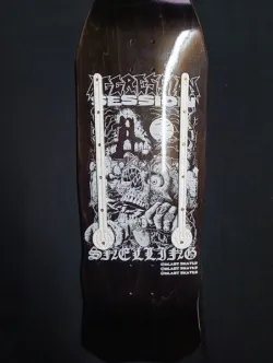 Skateboard deck rails F**K off