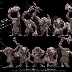 Stone Trolls Battle-Ready regiment (10 Stone Trolls)