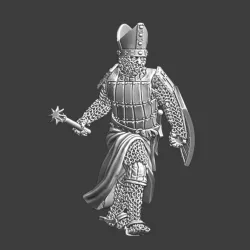 Tribe Bonus Figure - Medieval warrior bishop advancing